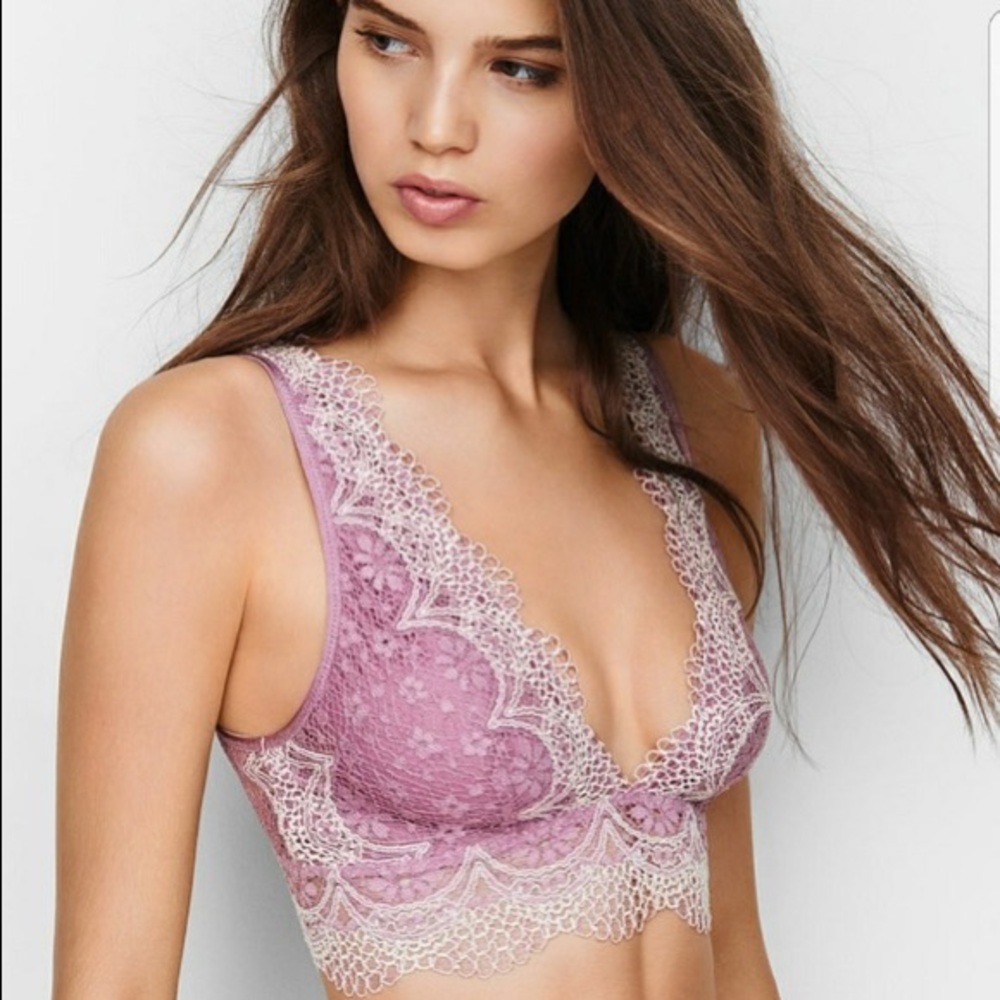 NWOT Lilac Lace Plunge Bralette from VS. size M